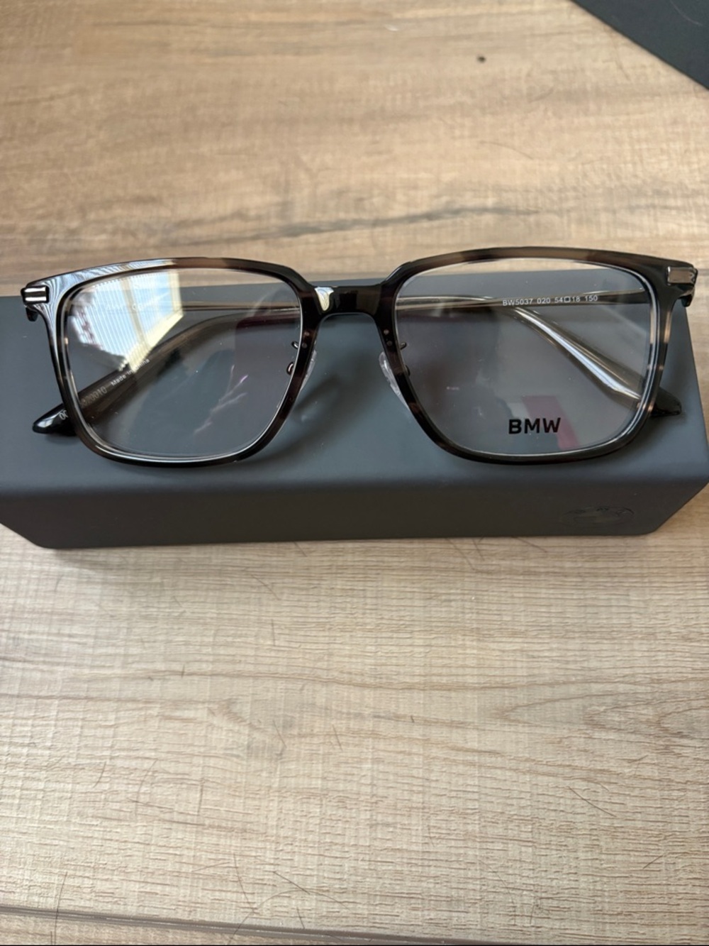 BMW Tortoiseshell Rectangular Eyeglasses - Dark Brown